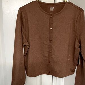 Old Navy Chocolate Brown Button-Up Sweater